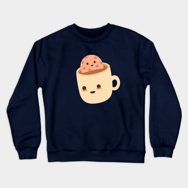 Cookie in a chocolate milk bath Crewneck Sweatshirt by happinessinatee